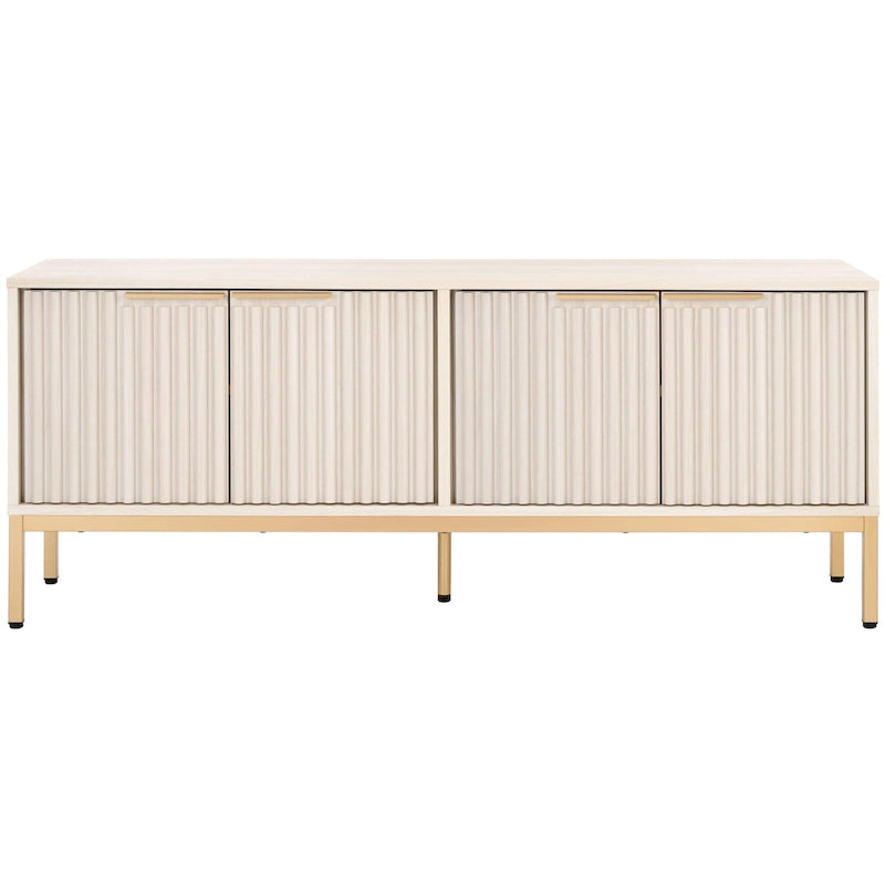 Supporto multimediale per l'intrattenimento SAFAVIEH Deandra a 4 ante (adatto per TV a schermo piatto fino a 65 pollici) - 60,8 pollici x 17,7 pollici x 24,6 pollici - 61 pollici di larghezza x 18 pollici di profondità x 25 pollici di altezza