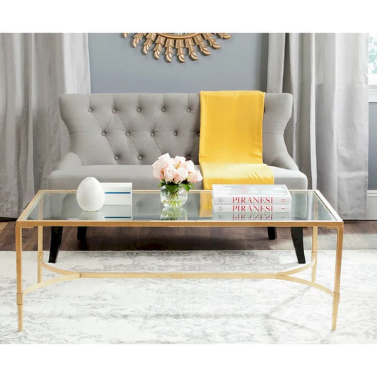 SAFAVIEH Jovita Gold Coffee Table - 50   x 26   x 18   - 50Wx26Dx18H