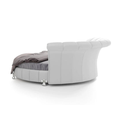 Letto matrimoniale rotondo veneziano in similpelle bianca Sofacraft