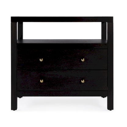 Comodino largo in legno a 2 cassetti Nora