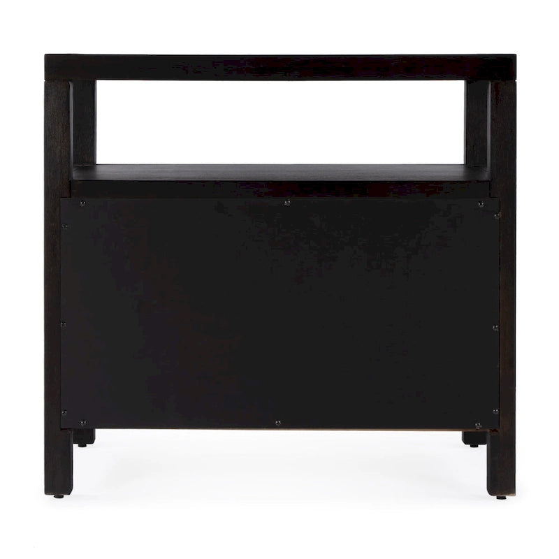 Comodino largo in legno a 2 cassetti Nora