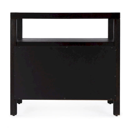 Comodino largo in legno a 2 cassetti Nora