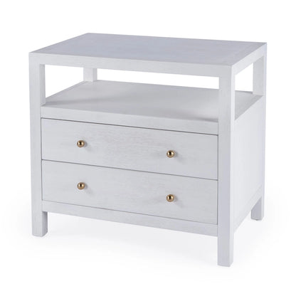 Comodino largo in legno a 2 cassetti Nora