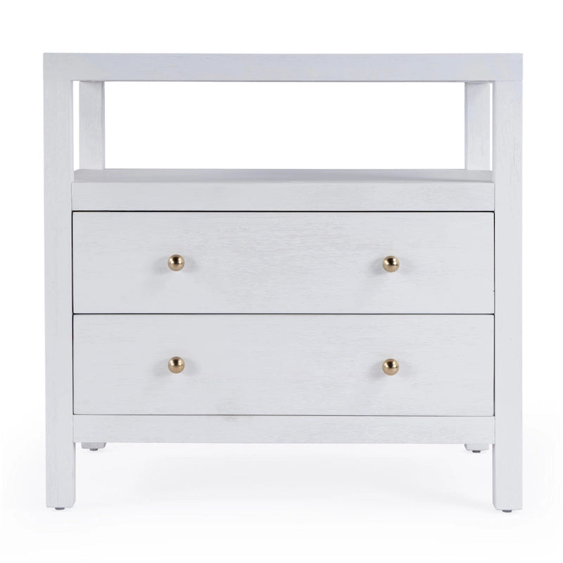 Comodino largo in legno a 2 cassetti Nora