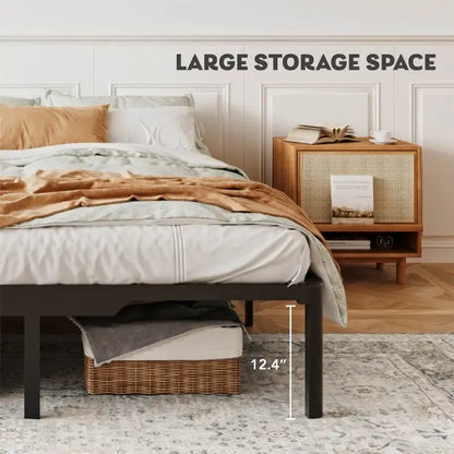 Struttura letto in metallo EGOHOME 14 con facile montaggio e spazio di archiviazione sottostante