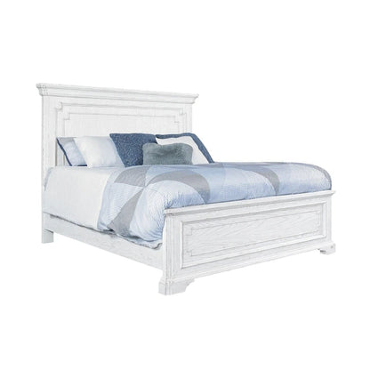 Letto con pannelli in legno Clara, White Mist