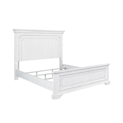 Letto con pannelli in legno Clara, White Mist