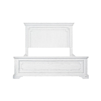 Letto con pannelli in legno Clara, White Mist