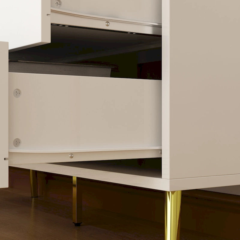 Cassettiera doppia a 6 cassetti con dettagli dorati, soluzione per riporre gli oggetti in camera da letto