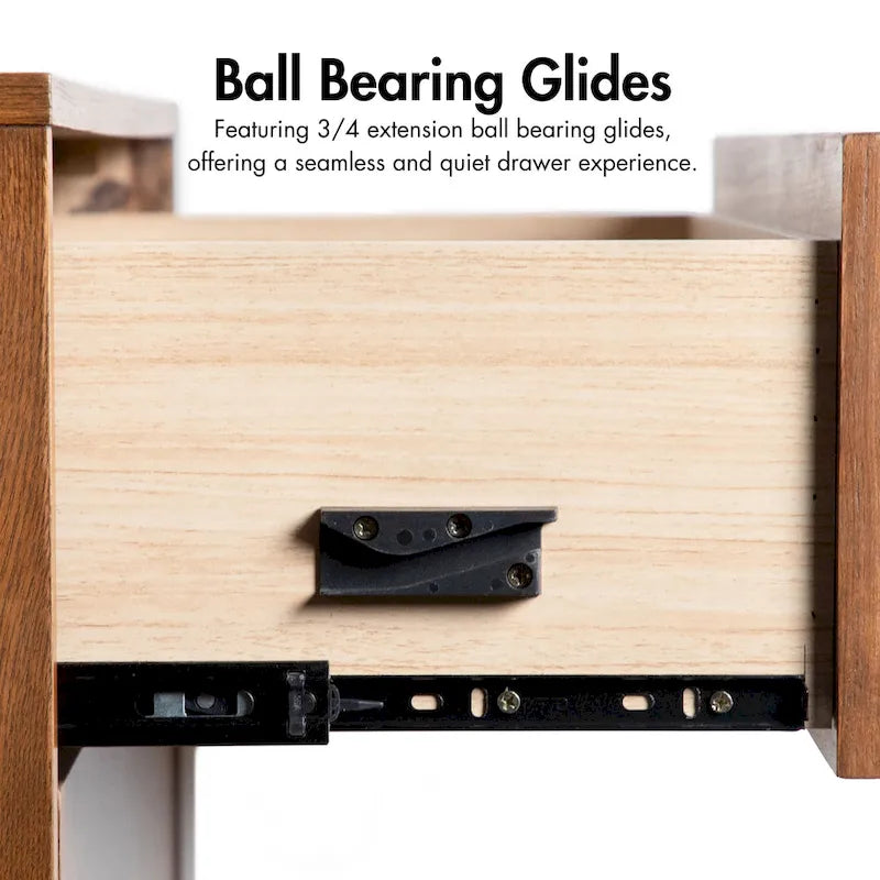 Cassettiera Beau Mid-Century in noce con 5 cassetti e cassetti interconnessi di Furniture of America