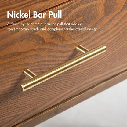 Cassettiera Beau Mid-Century in noce con 5 cassetti e cassetti interconnessi di Furniture of America