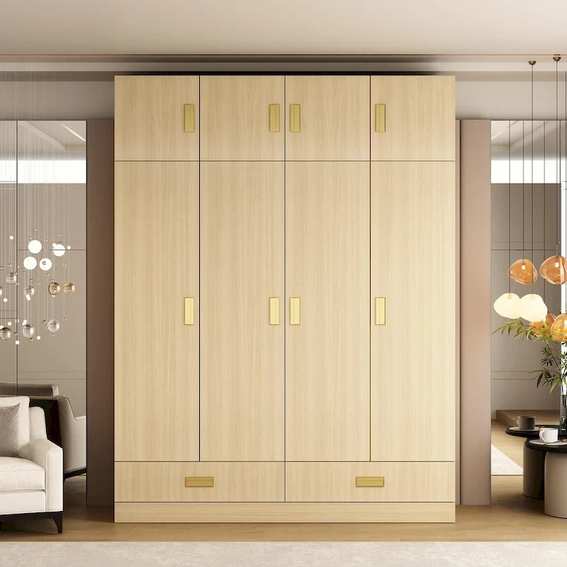 Large Wardrobe w/Optional Top Cabinet Bedroom Accent Closet Cabinet