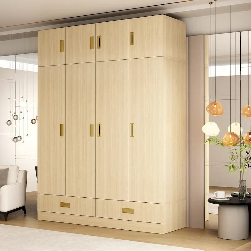 Armadio grande con mobiletto superiore opzionale, armadio decorativo per camera da letto