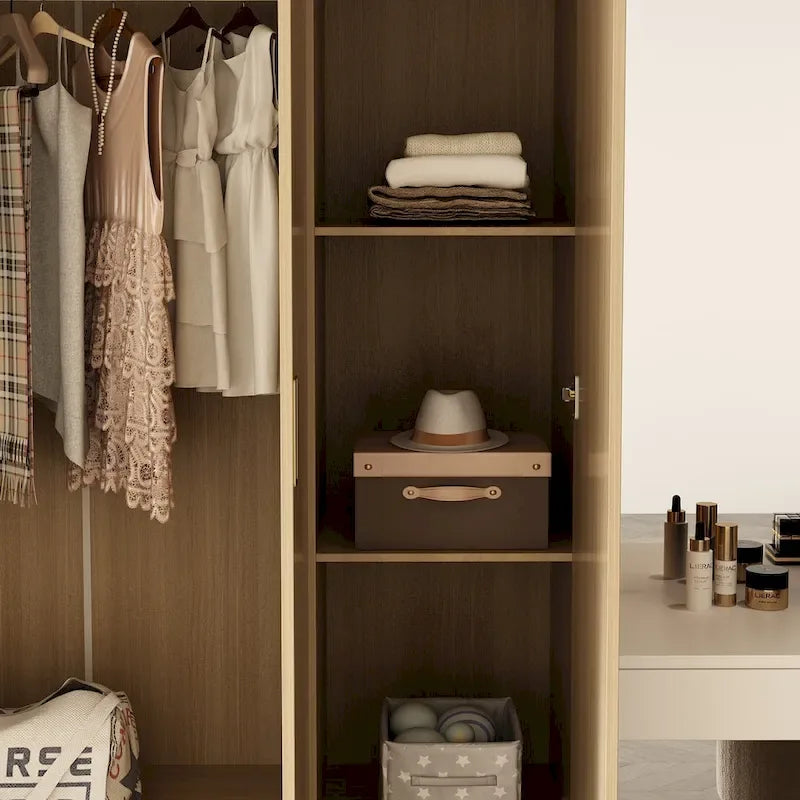 Armadio grande con mobiletto superiore opzionale, armadio decorativo per camera da letto