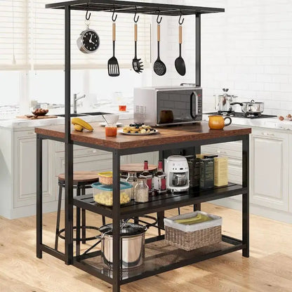 47 Scaffale da cucina con 3 ripiani e ganci - N/D