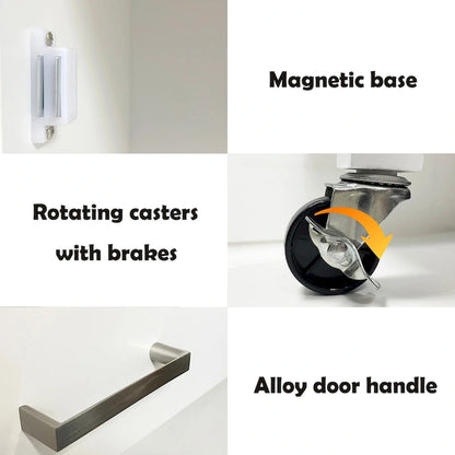 Carrello da cucina con ruote per isola con ripiani regolabili