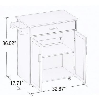 Carrello da cucina con ruote per isola con ripiani regolabili