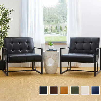 Poltrona imbottita in pelle PU Glitzhome Mid-Century da 29,50 L - 29,5 L x 30,5 A x 29,25 P