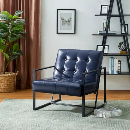 Poltrona imbottita in pelle PU Glitzhome Mid-Century da 29,50 L - 29,5 L x 30,5 A x 29,25 P