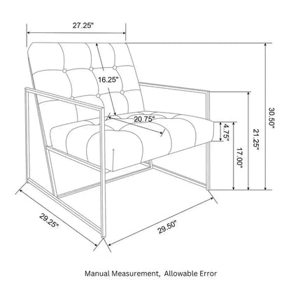 Poltrona imbottita in pelle PU Glitzhome Mid-Century da 29,50 L - 29,5 L x 30,5 A x 29,25 P