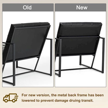 Poltrona imbottita in pelle PU Glitzhome Mid-Century da 29,50 L - 29,5 L x 30,5 A x 29,25 P