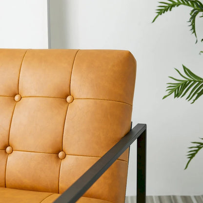 Poltrona imbottita in pelle PU Glitzhome Mid-Century da 29,50 L - 29,5 L x 30,5 A x 29,25 P