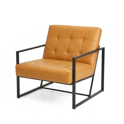 Poltrona imbottita in pelle PU Glitzhome Mid-Century da 29,50 L - 29,5 L x 30,5 A x 29,25 P