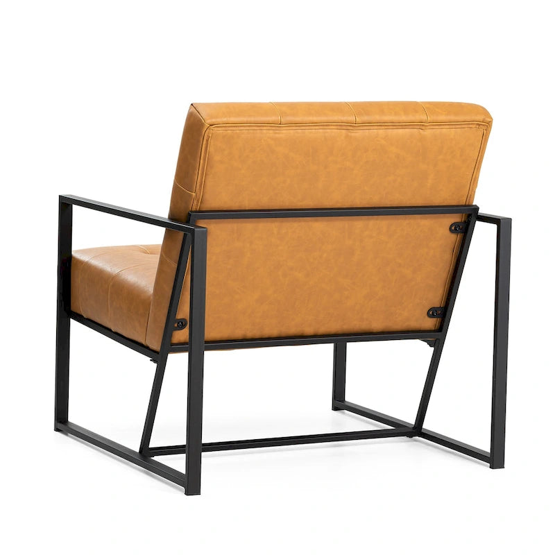 Poltrona imbottita in pelle PU Glitzhome Mid-Century da 29,50 L - 29,5 L x 30,5 A x 29,25 P