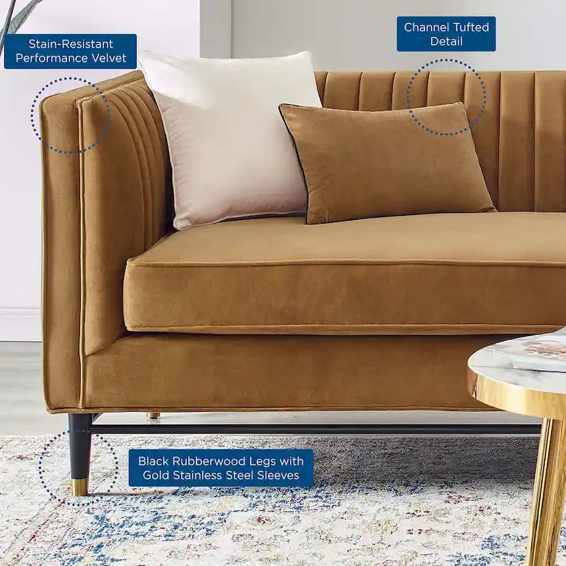 Divano Devote Channel Tufted Performance in velluto