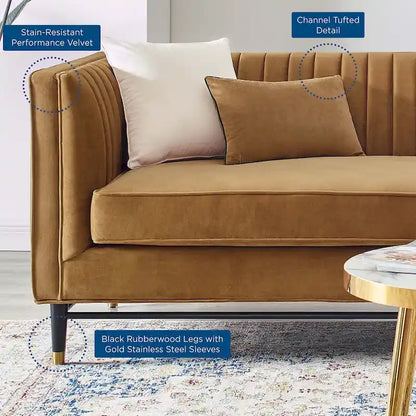 Divano Devote Channel Tufted Performance in velluto