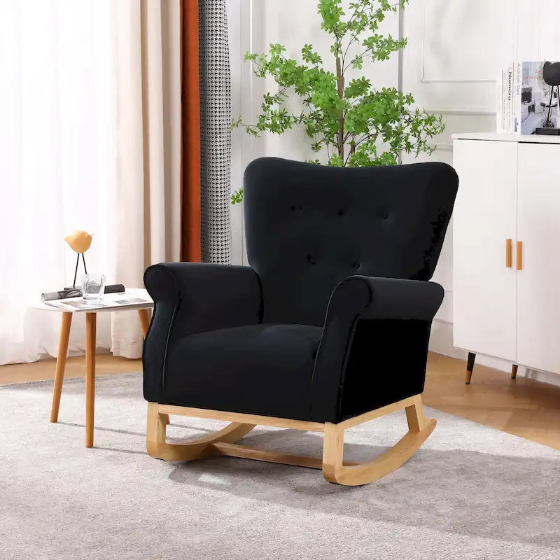 sedia a dondolo in velluto