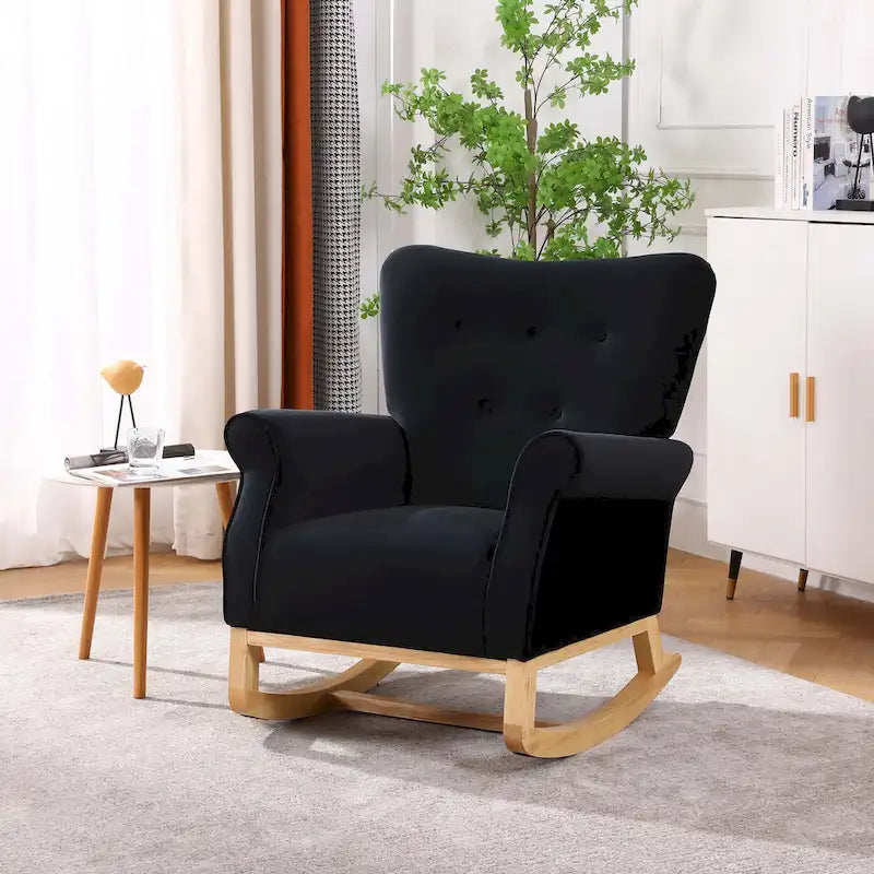 sedia a dondolo in velluto