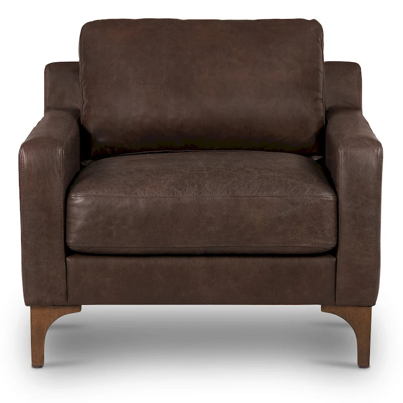 Poltrona lounge Sorrento 35 in Poly &amp; Bark - Vera pelle italiana pieno fiore