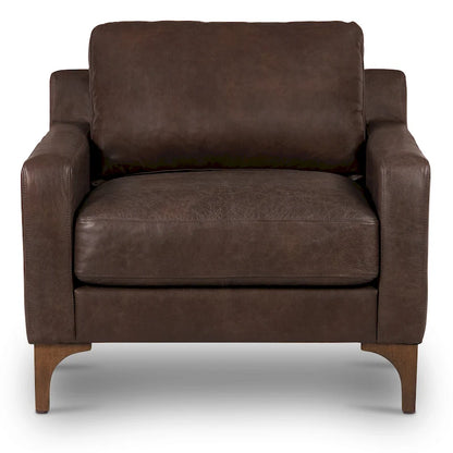 Poltrona lounge Sorrento 35 in Poly &amp; Bark - Vera pelle italiana pieno fiore