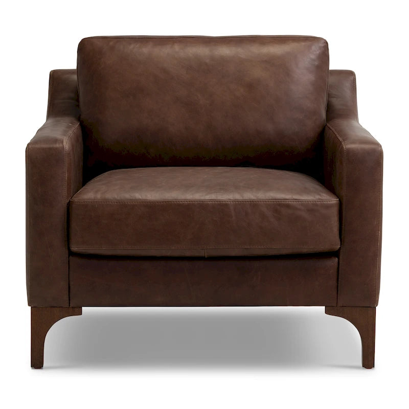 Poltrona lounge Sorrento 35 in Poly &amp; Bark - Vera pelle italiana pieno fiore