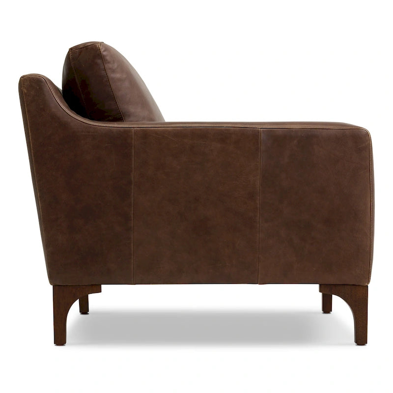 Poltrona lounge Sorrento 35 in Poly &amp; Bark - Vera pelle italiana pieno fiore