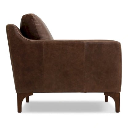 Poltrona lounge Sorrento 35 in Poly &amp; Bark - Vera pelle italiana pieno fiore