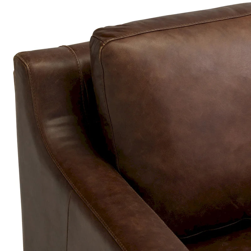 Poltrona lounge Sorrento 35 in Poly &amp; Bark - Vera pelle italiana pieno fiore