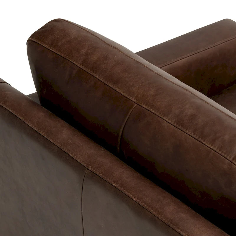 Poltrona lounge Sorrento 35 in Poly &amp; Bark - Vera pelle italiana pieno fiore