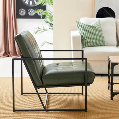 Glitzhome Set di 2 sedie con braccioli imbottite in pelle PU di metà secolo da 29,25 W