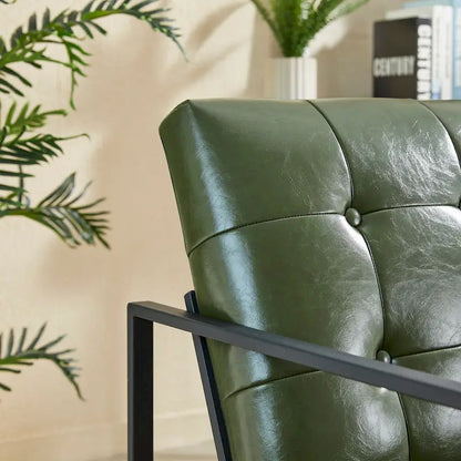 Glitzhome Set di 2 sedie con braccioli imbottite in pelle PU di metà secolo da 29,25 W