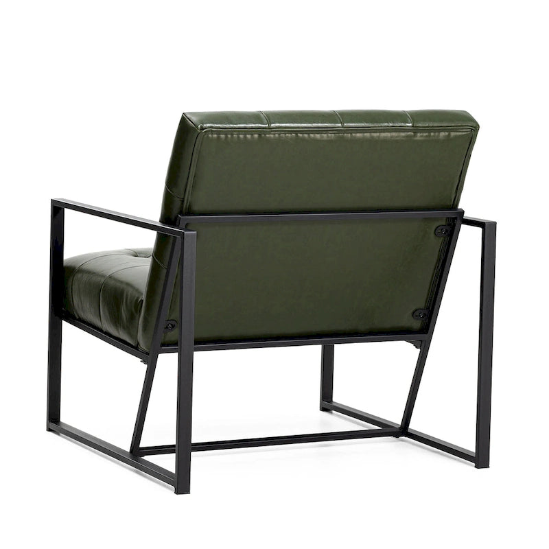 Glitzhome Set di 2 sedie con braccioli imbottite in pelle PU di metà secolo da 29,25 W