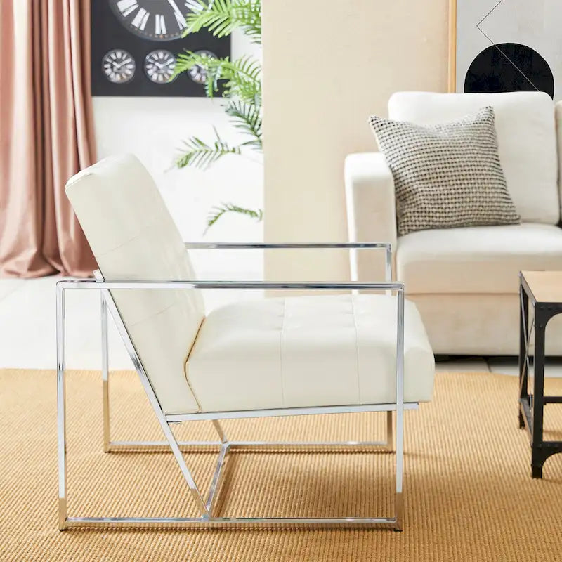 Glitzhome Set di 2 sedie con braccioli imbottite in pelle PU di metà secolo da 29,25 W