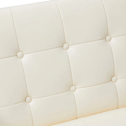 Glitzhome Set di 2 sedie con braccioli imbottite in pelle PU di metà secolo da 29,25 W