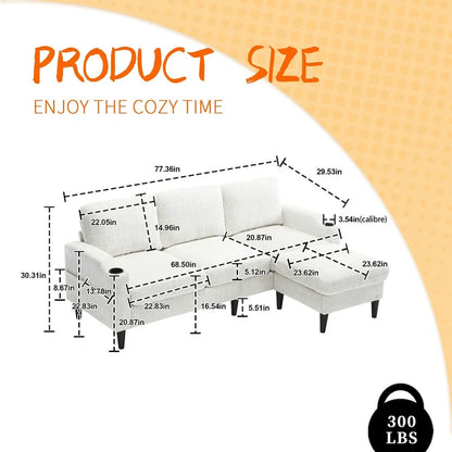 Divano da soggiorno a L imbottito in ciniglia HOMEFUN con pouf contenitore