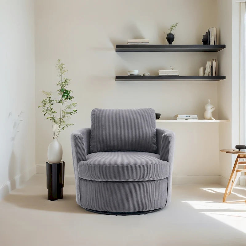 Poltrona girevole a 360°, comoda poltrona rotonda per soggiorno, adatta per cameretta dei bambini, hotel, camera da letto, ufficio