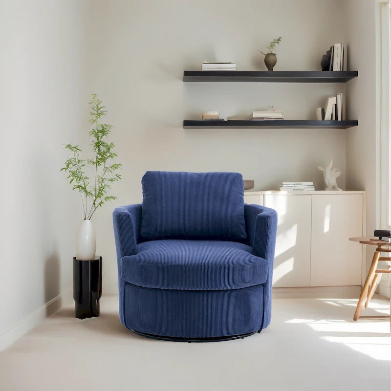 Poltrona girevole a 360°, comoda poltrona rotonda per soggiorno, adatta per cameretta dei bambini, hotel, camera da letto, ufficio
