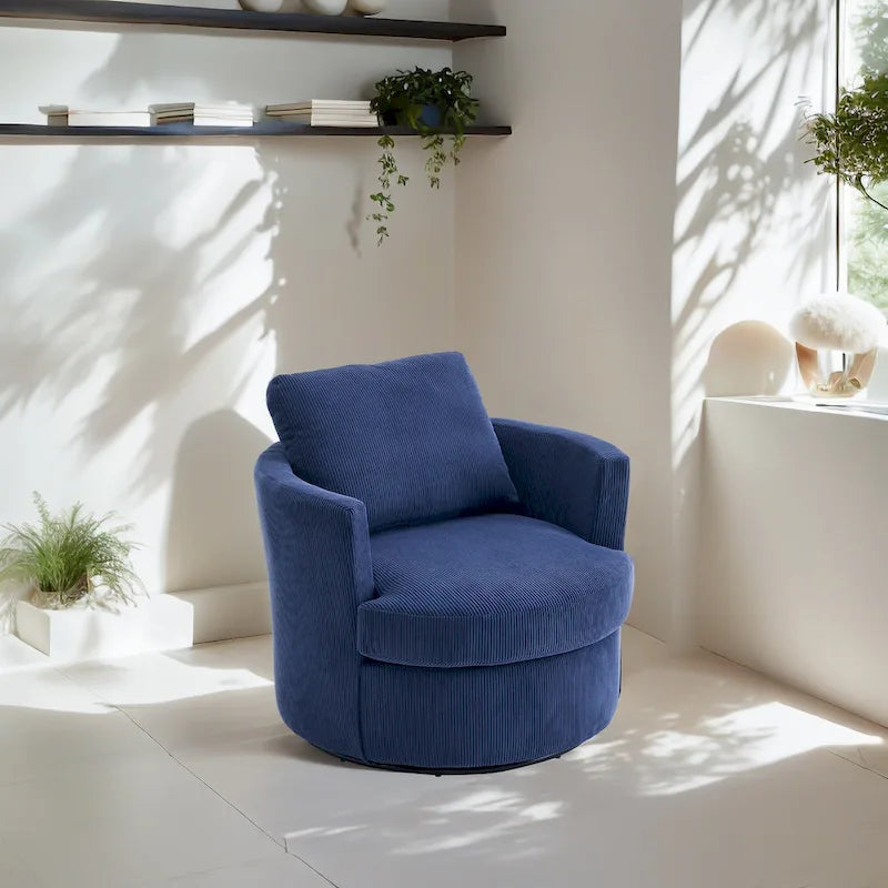 Poltrona girevole a 360°, comoda poltrona rotonda per soggiorno, adatta per cameretta dei bambini, hotel, camera da letto, ufficio