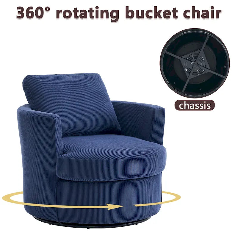 Poltrona girevole a 360°, comoda poltrona rotonda per soggiorno, adatta per cameretta dei bambini, hotel, camera da letto, ufficio
