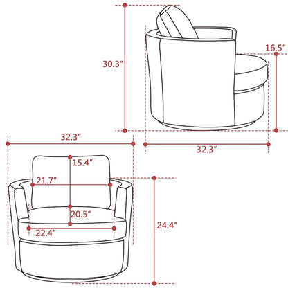 Poltrona girevole a 360°, comoda poltrona rotonda per soggiorno, adatta per cameretta dei bambini, hotel, camera da letto, ufficio